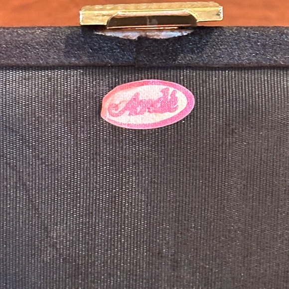 VTG 1960s Black Satin Top Handle Evening Bag by Ande' - Picture 9 of 13